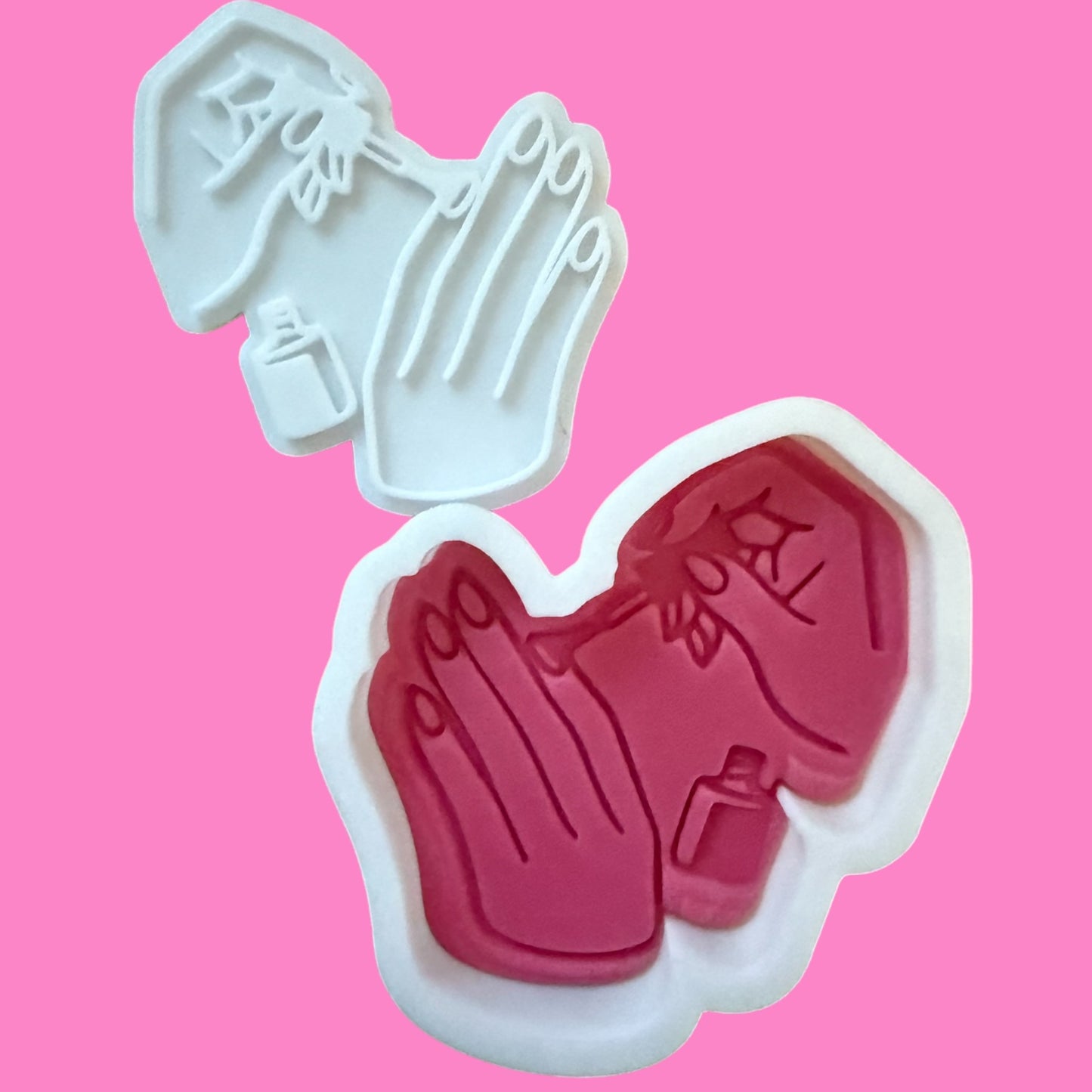 Hands Painting Nails Cookie Cutter & Embosser – Nail Varnish & Beauty Theme Design