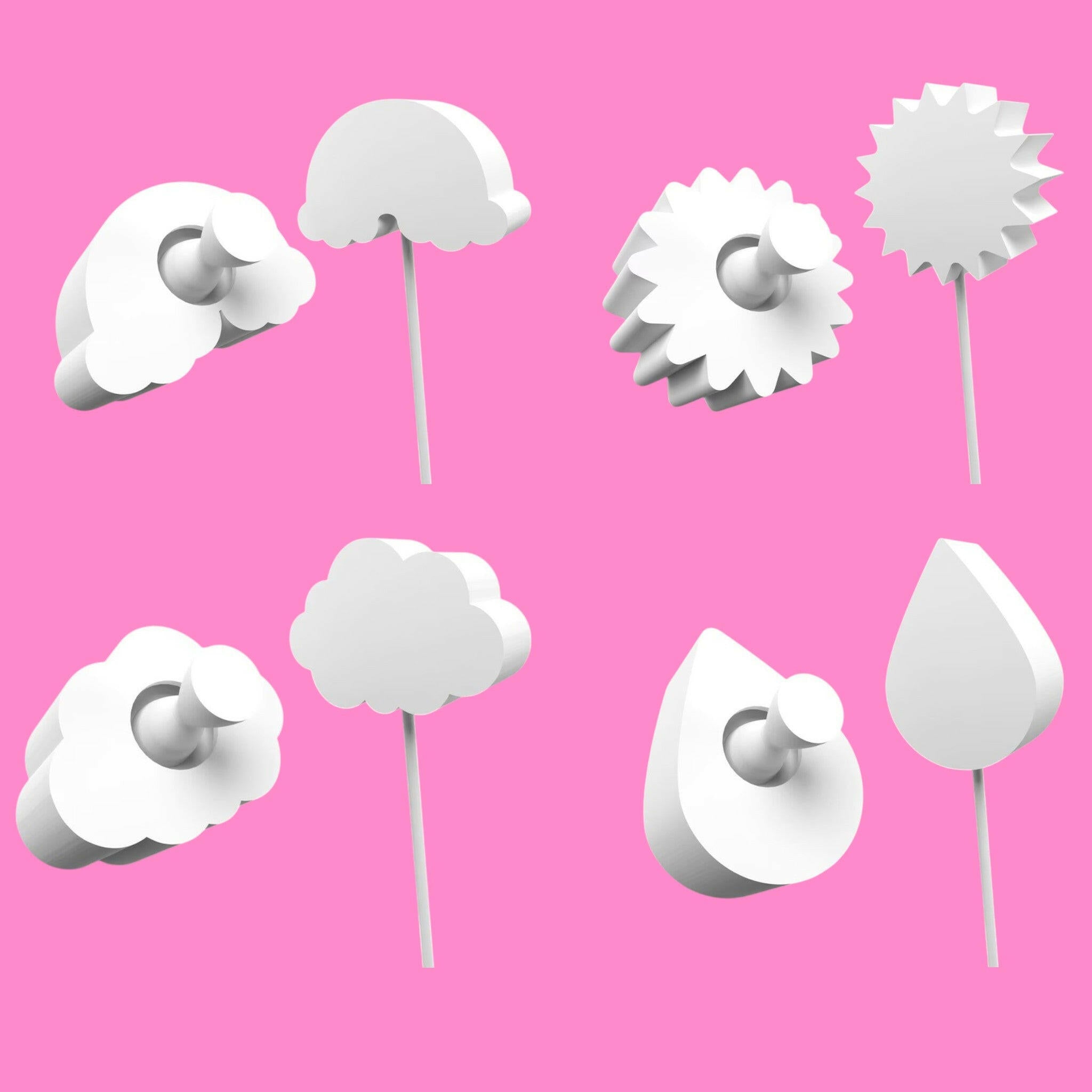 Professional Weather Items Cake Pop Mold Set - 4 Eco-Friendly PLA Plastic Molds.