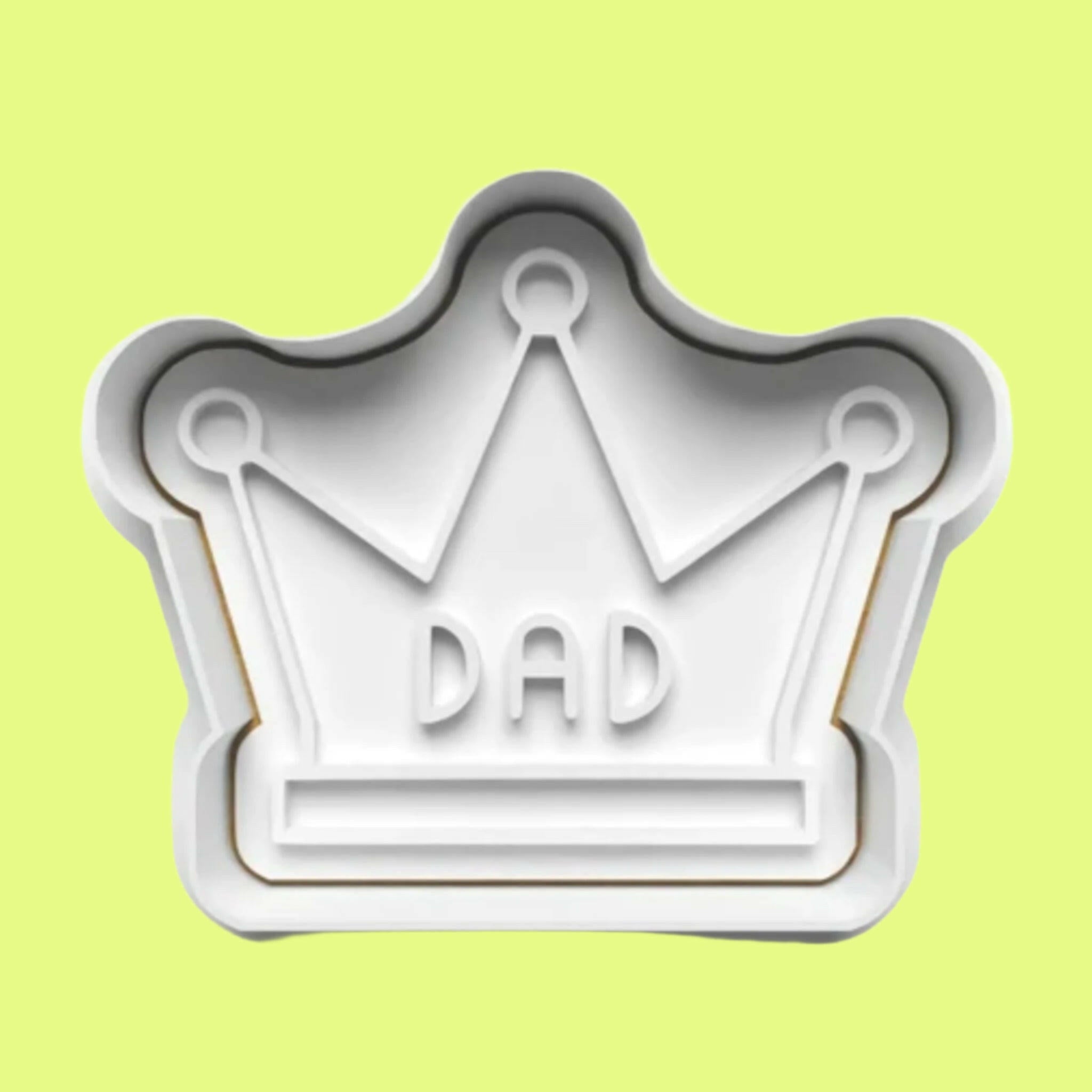 "Celebrate Father's Day with our handmade embosser and cookie cutter set, featuring 10 unique designs. Measures 8 cm..