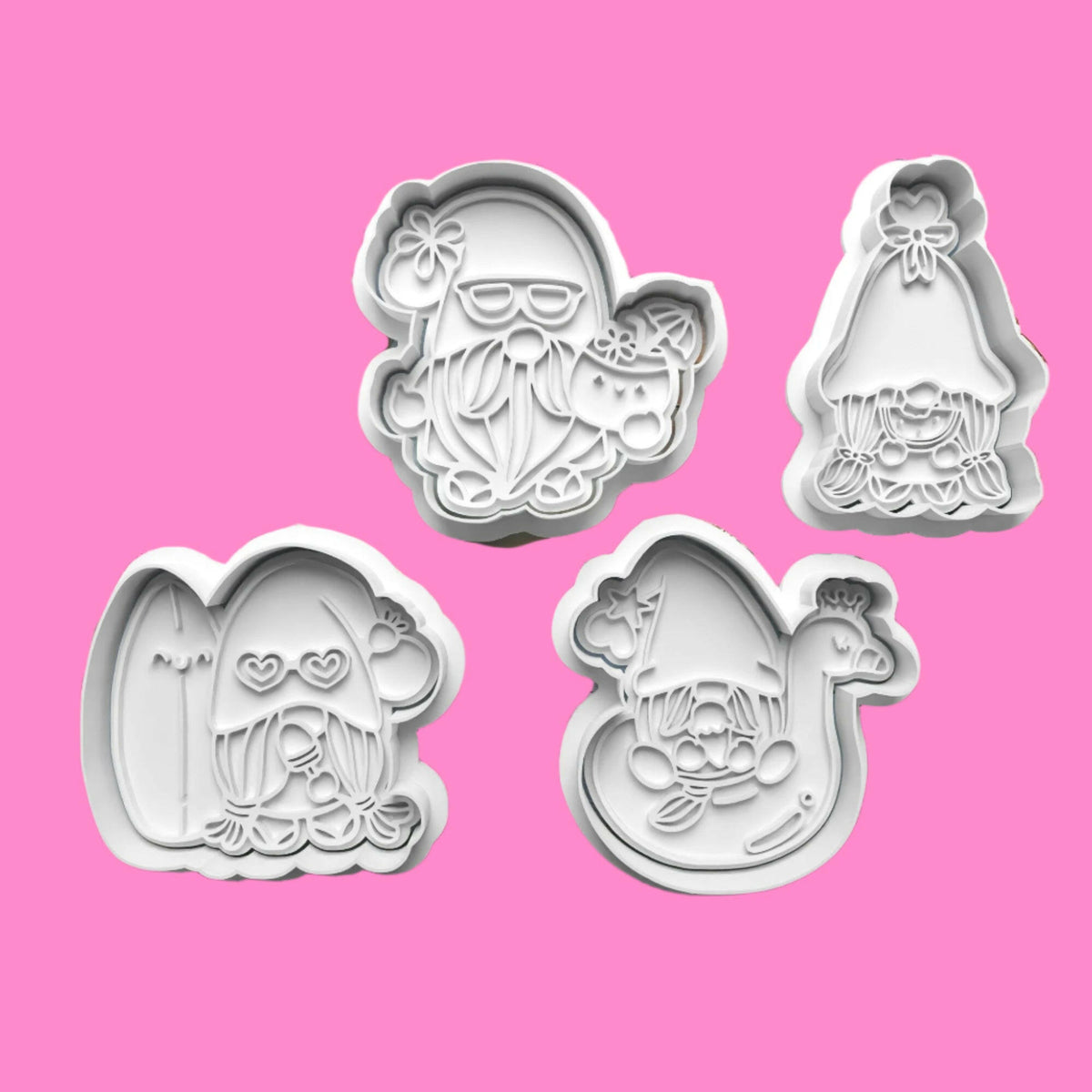 Gonk going on Holiday Cookie Cutter and Embosser Set of 4.