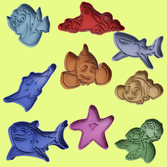 Nemo & Friends Cookie Cutter and Embosser Stamp Complete Set