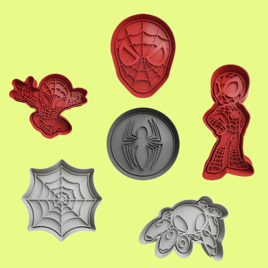 Spider-Man Inspired Embosser and Cookie Cutter Set – Set of 6