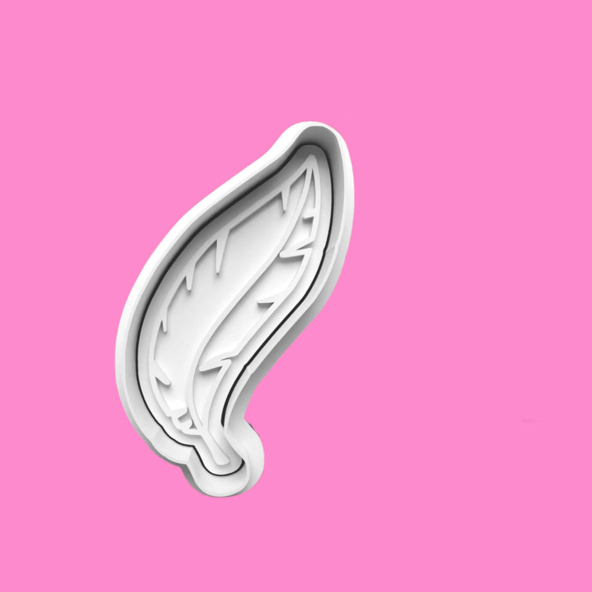 Feather Cookie Cutter and Embosser Stamp Set of 4 in 7cm or 10cm sizes..