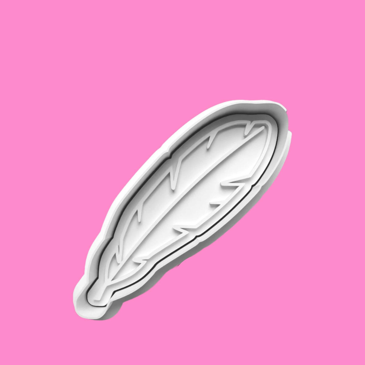 Feather Cookie Cutter and Embosser Stamp Set of 4 in 7cm or 10cm sizes..