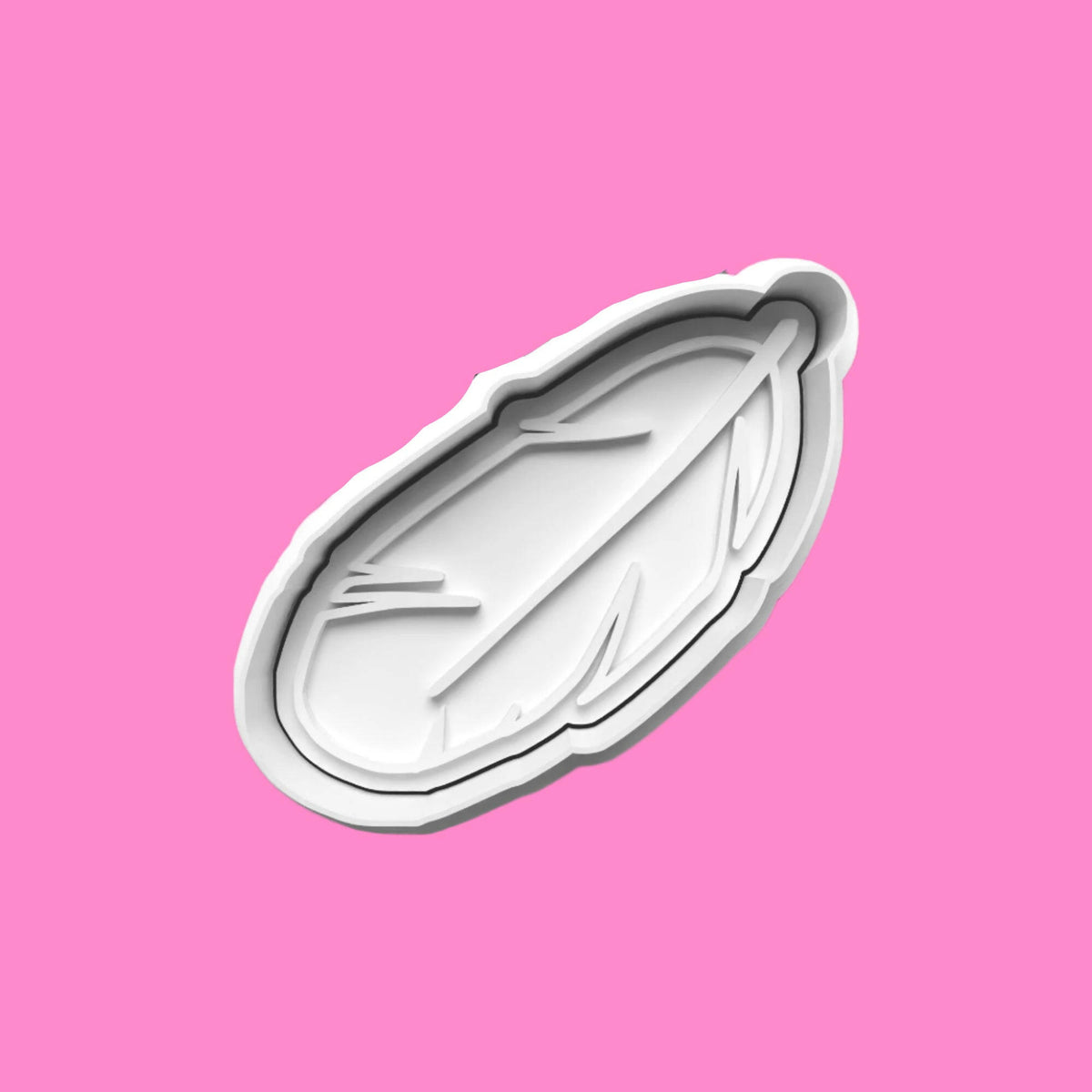 Feather Cookie Cutter and Embosser Stamp Set of 4 in 7cm or 10cm sizes..