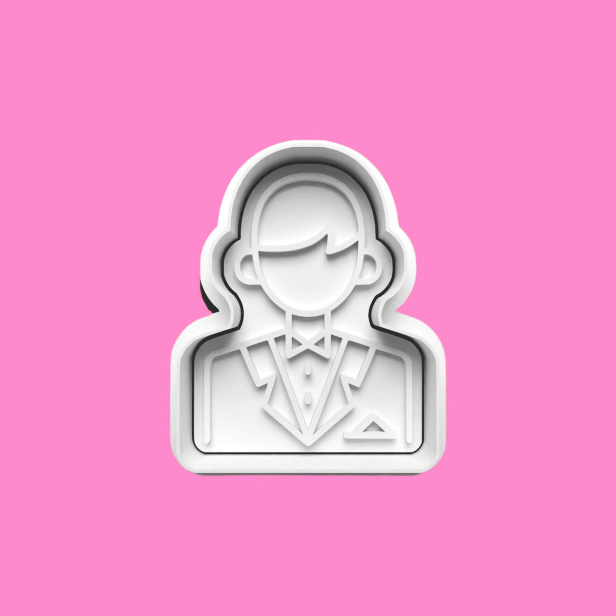 Wedding Day Bride Groom Cookie Cutter and Embosser Stamp Set in 7cm or 10cm sizes..