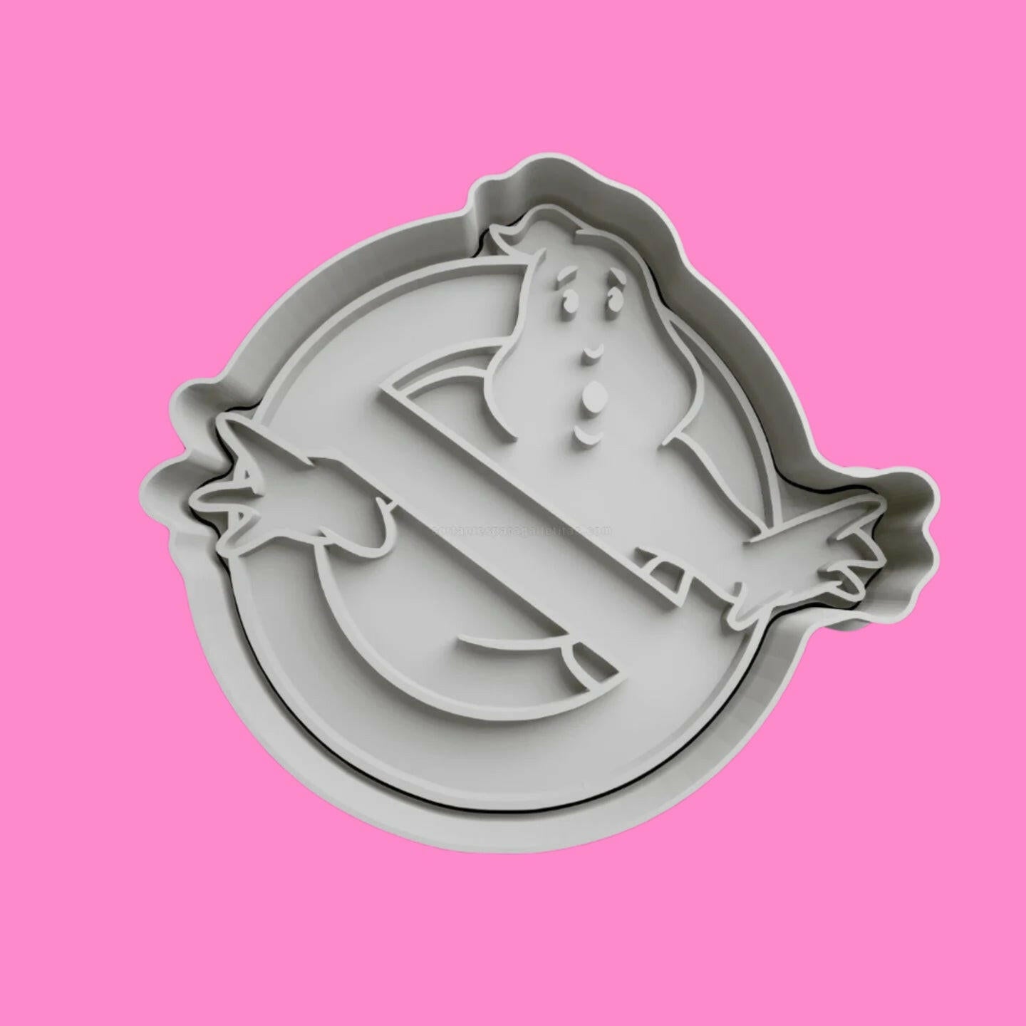 Ghostbuster Logo Slimer and Stay Puft Cookie Cutter and Embosser Stamp Complete Set.