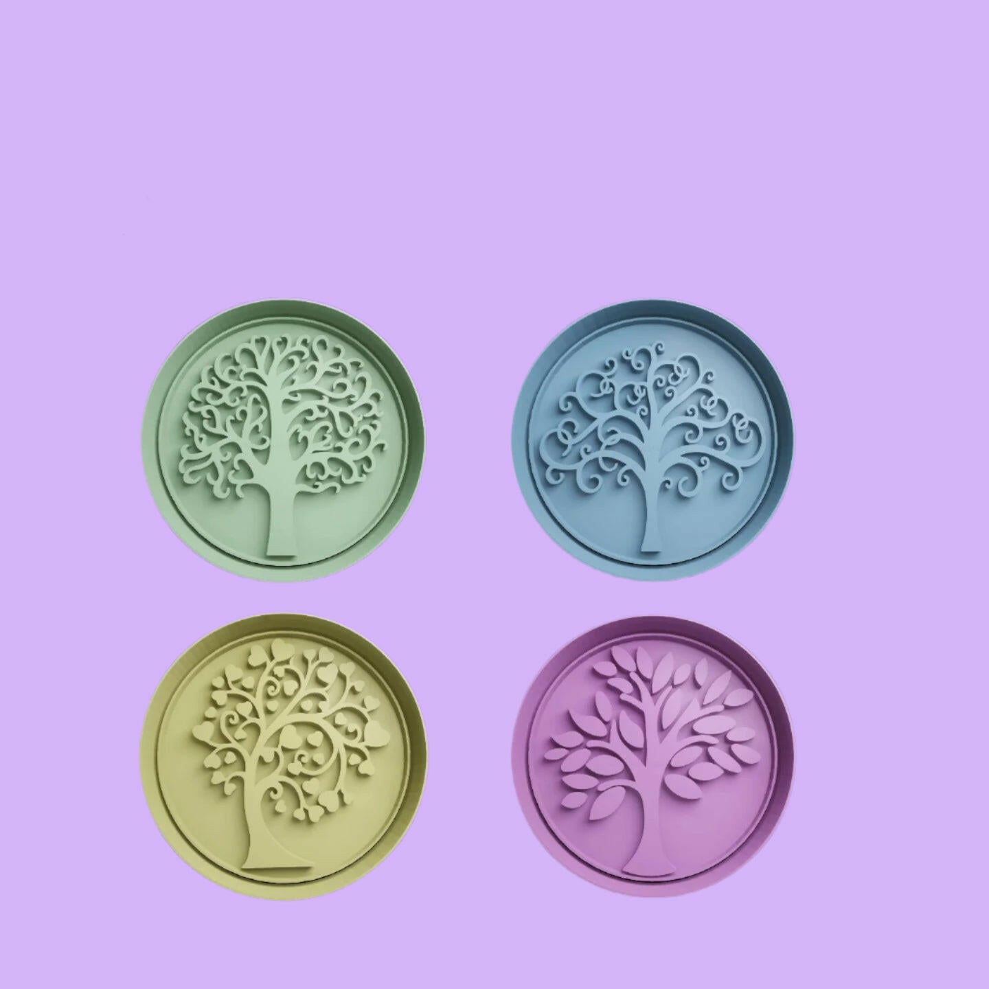 Tree of Life Round Embosser and Cookie Cutter Set – Intricate Design for Baking and Crafts.