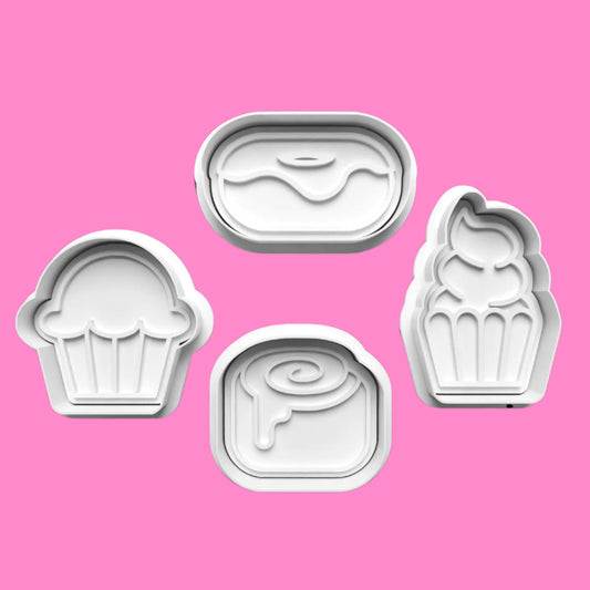 Pastry Cakes Cookie Cutter and Embosser Stamp Set in 7cm or 10cm sizes.