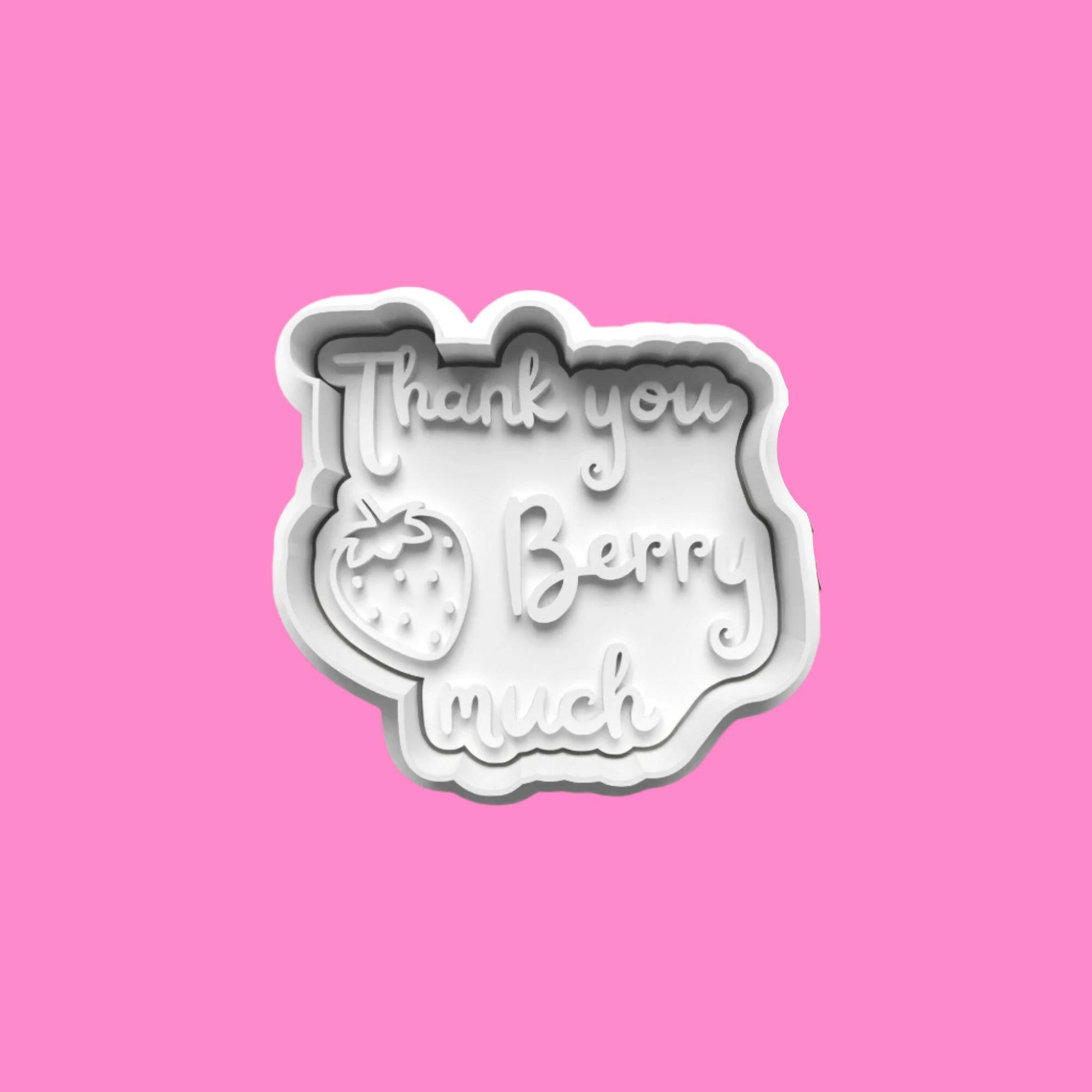Berry First Birthday Embosser and Cookie Cutter Set – Set of 4.