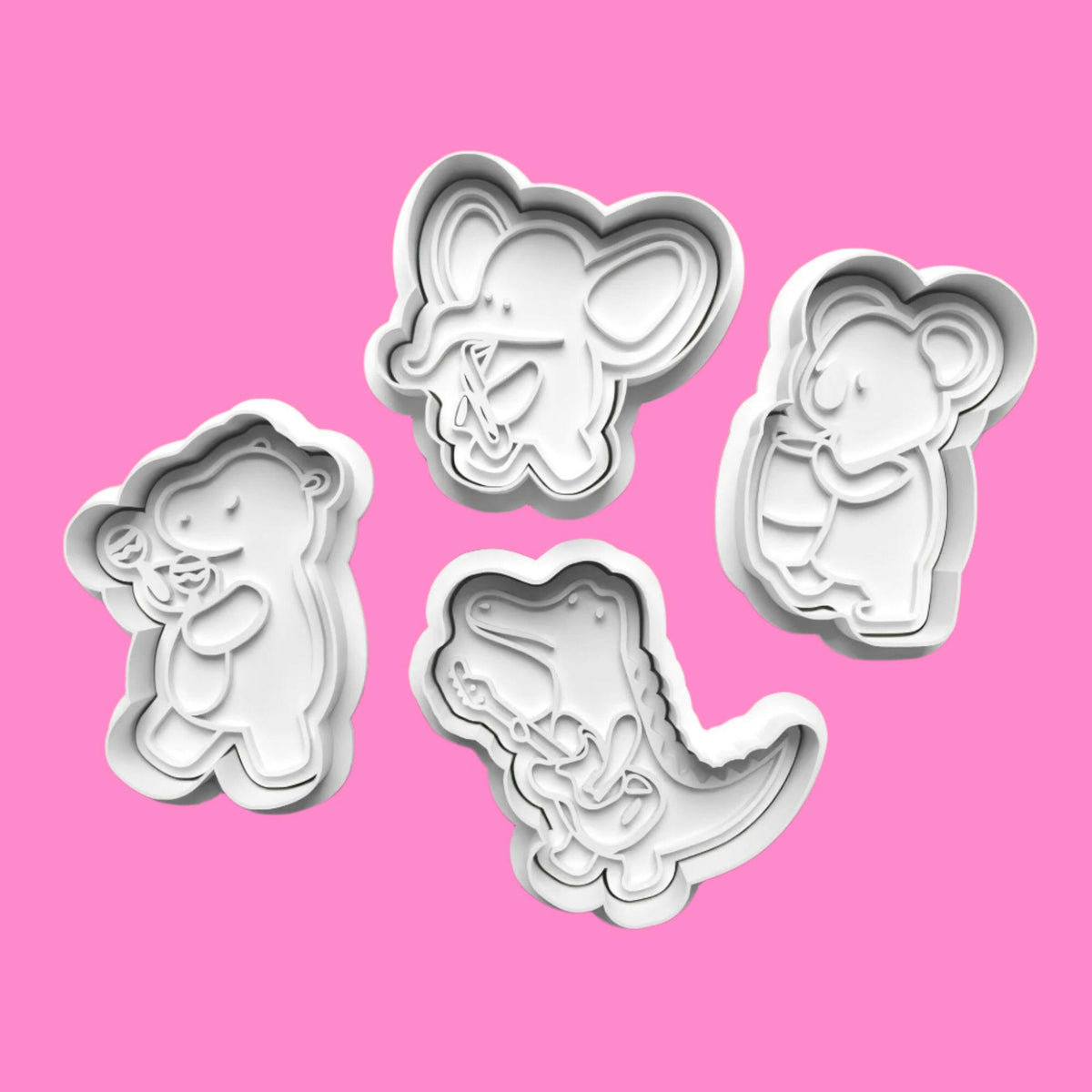 Musicical Animals Band Cookie Cutter and Embosser Stamp Set in 7cm or 10cm sizes..