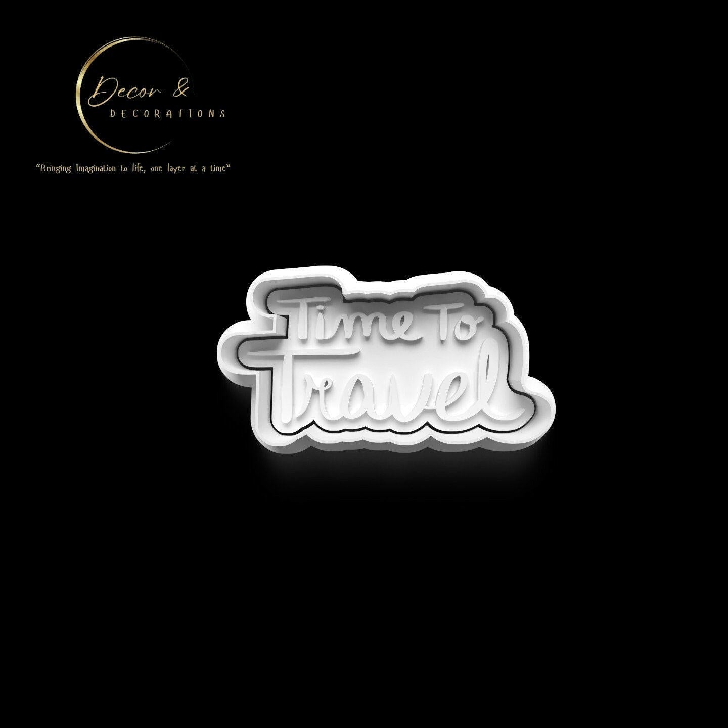 Travel Adventure Cookie Cutter and Embosser Stamp Set in 7cm or 10cm sizes..