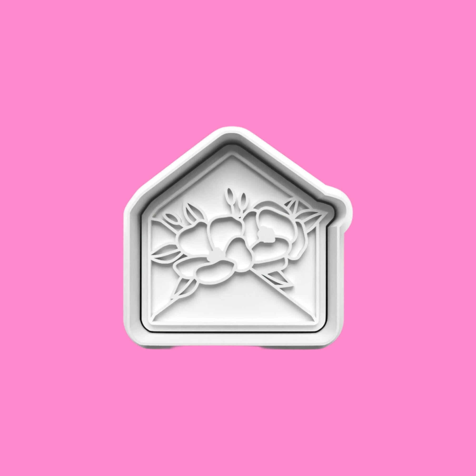 Flower Envelopes  Cookie Cutter and Embosser Stamp Set in 7cm or 10cm sizes..
