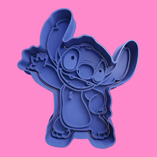 Lilo & Stitch Inspired Cookie Cutter and Embosser Stamp Combo Set - Fun Baking Supplies