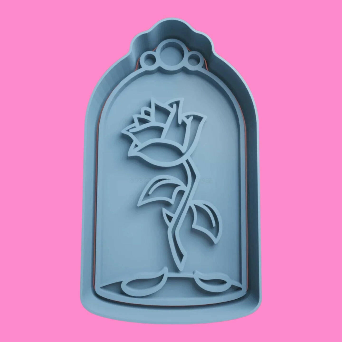 Enchanting Beauty and the Beast Inspired Cookie Cutter with Embosser Stamp Set..