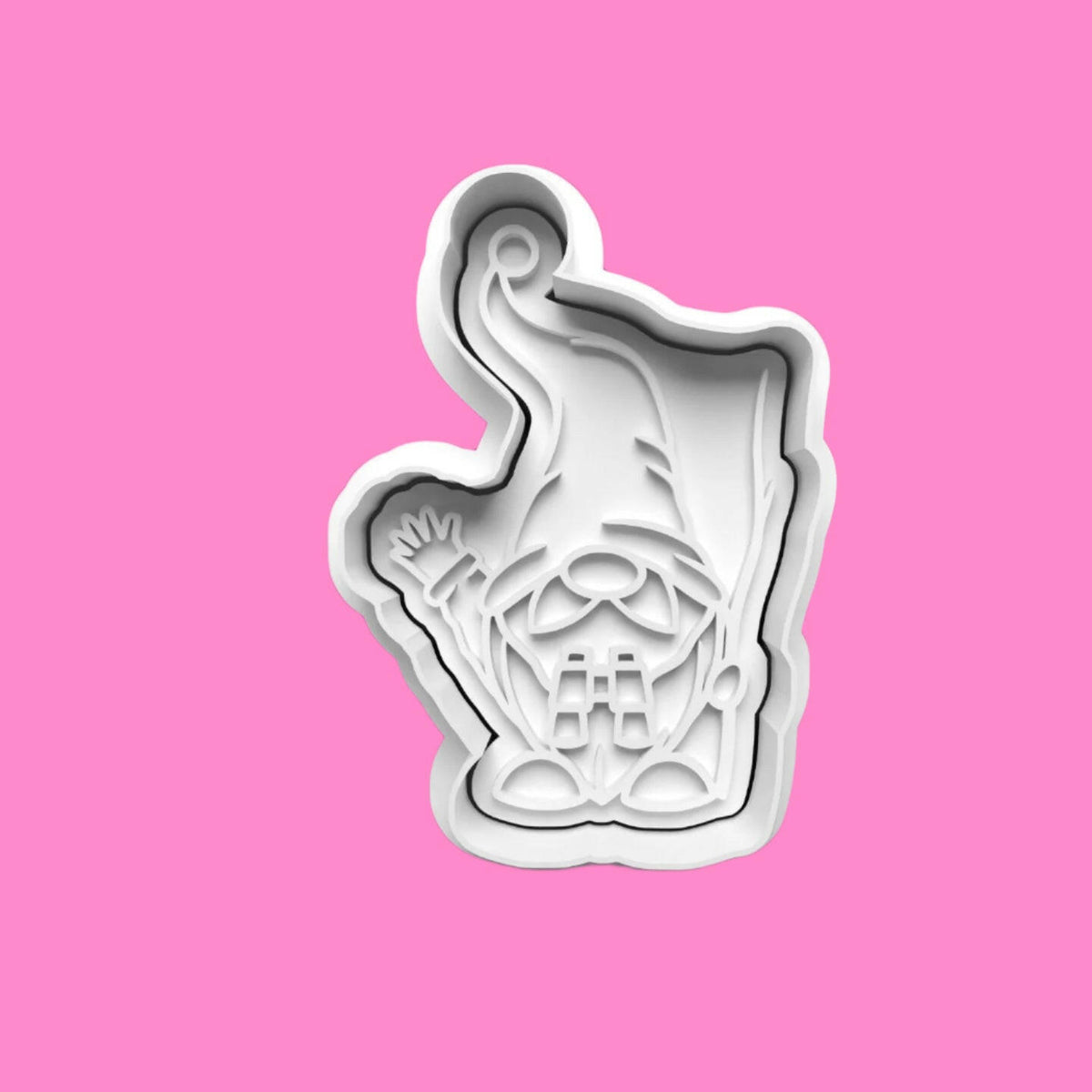 Gnomes/Gonks Go Camping complete Cookie Cutter and Embosser Set. Handmade gift item..