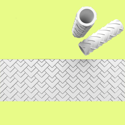 Tile Pattern Textured Rolling Pin – Emboss or Outboss Variations