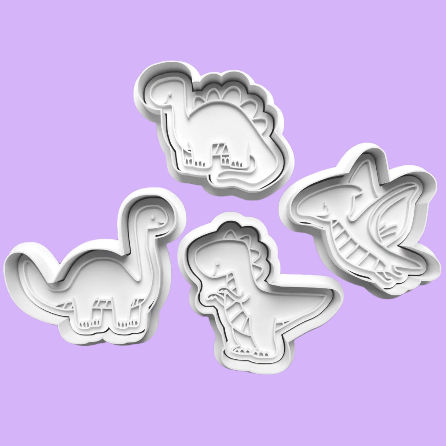 Dinosaur Cookie Cutter and Embosser Stamp Set