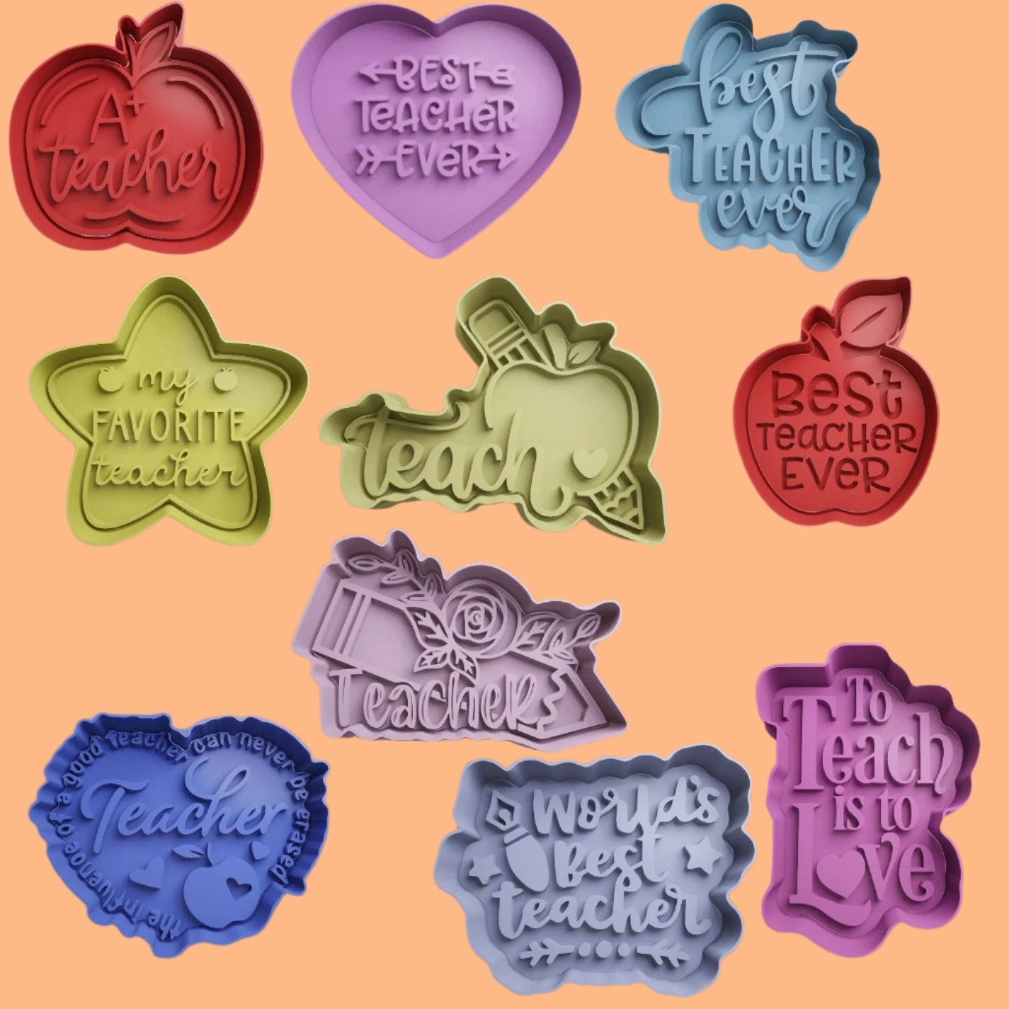 Best Teacher Thank You Embosser and Cookie Cutter Set – Show Your Appreciation Set of 10