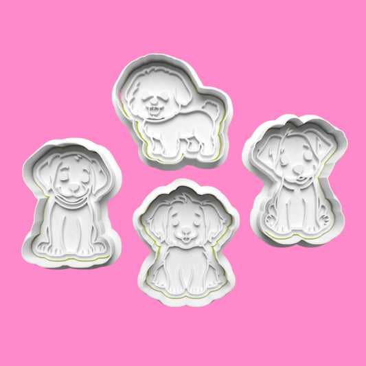 Cute Little Dog Cookie Cutter Set – 4-Piece Canine-Themed Baking Tools