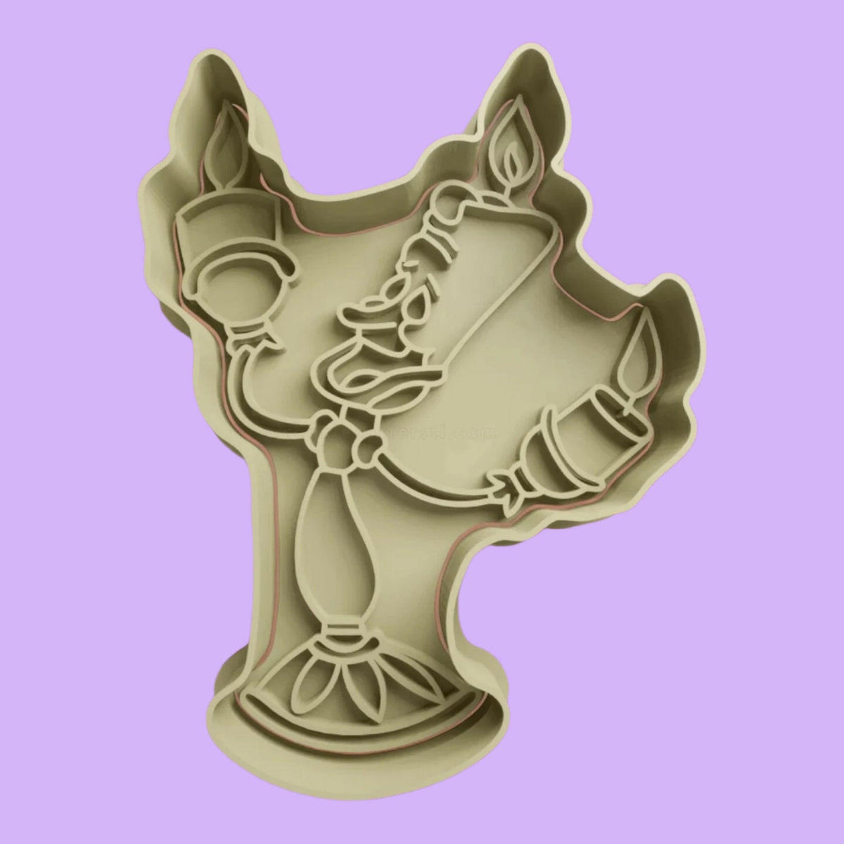 Enchanting Beauty and the Beast Inspired Cookie Cutter with Embosser Stamp Set..