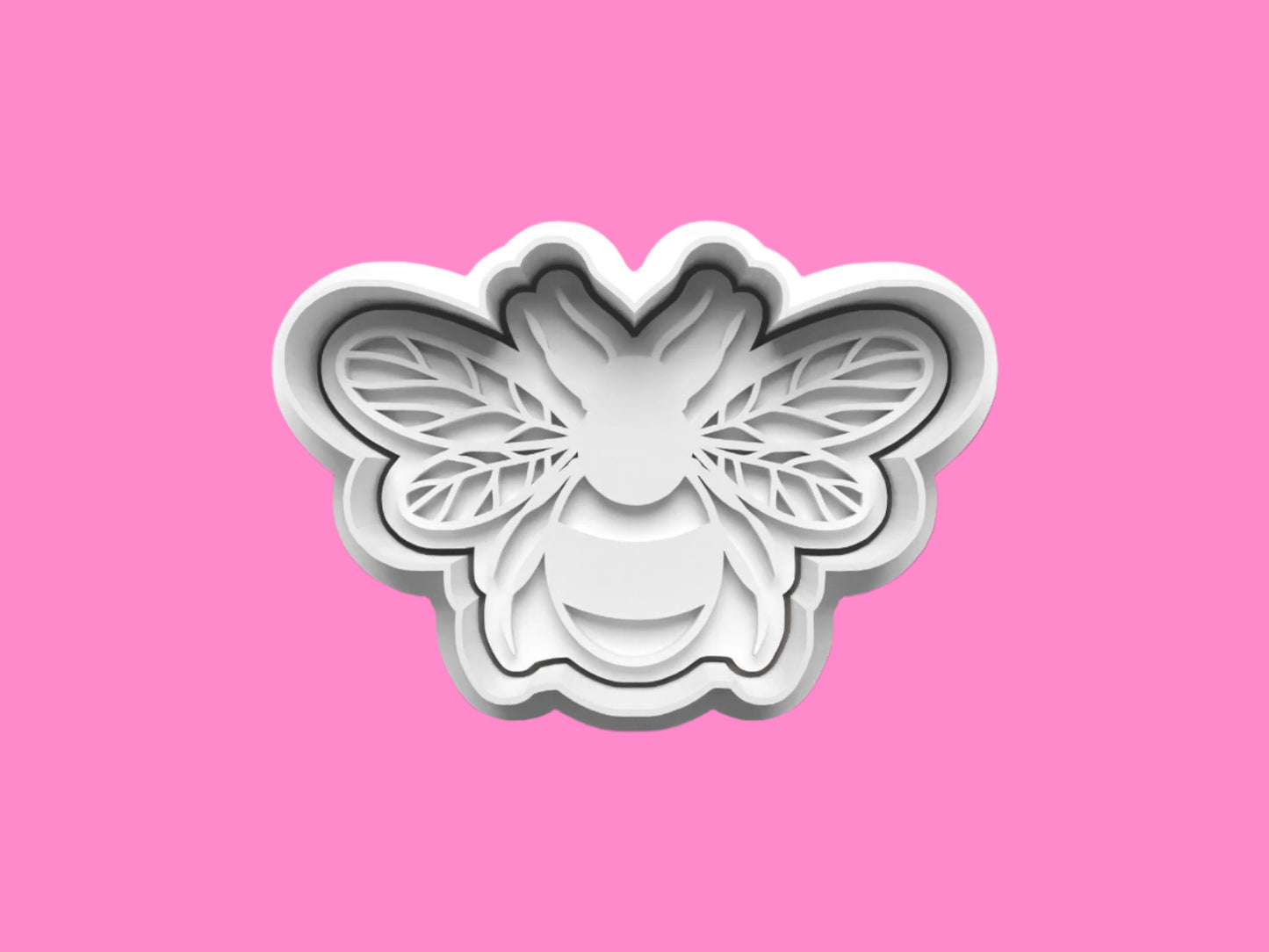 Honey-Bee Design Design Cookie Cutter with Embosser Stamp Set.