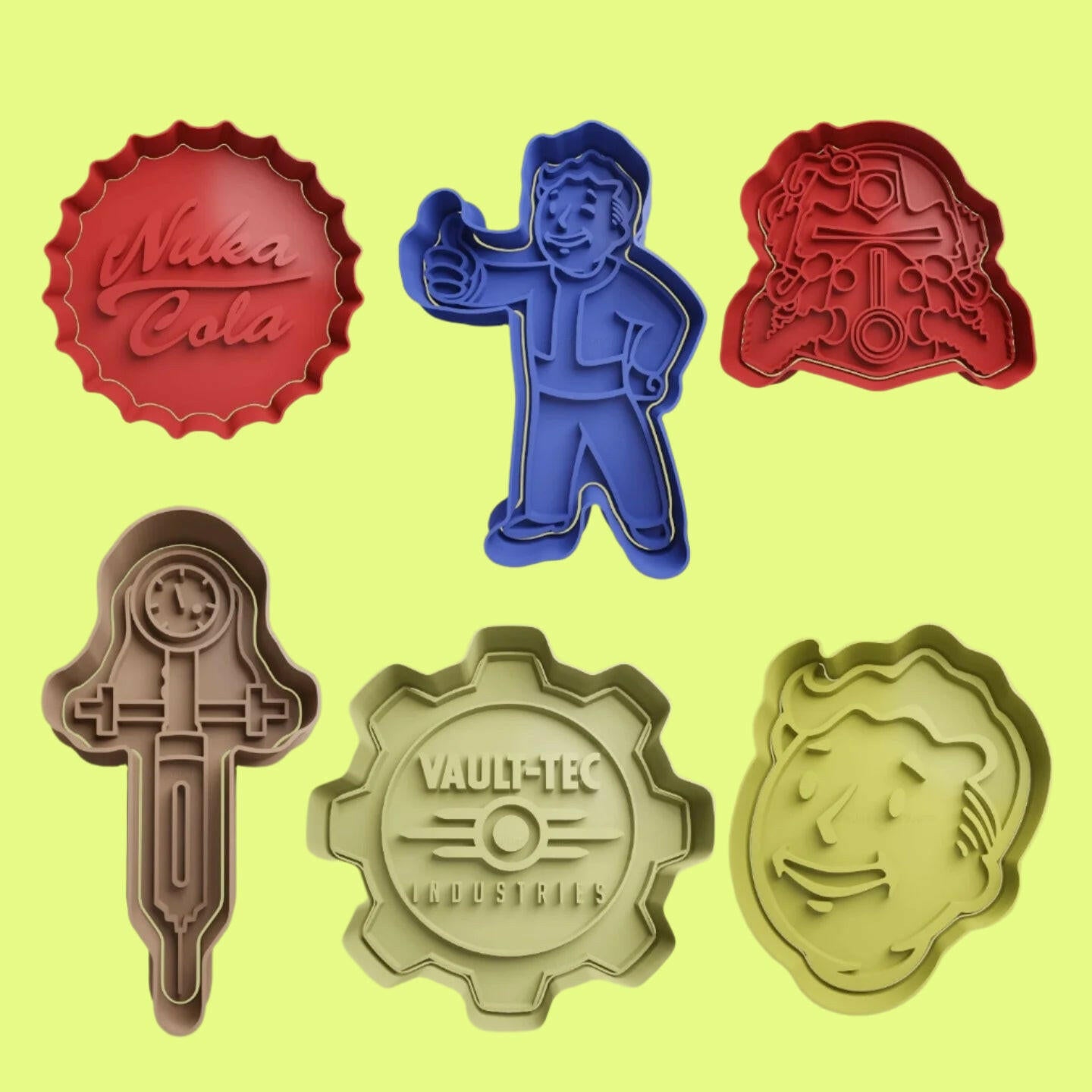 Radiation Ready: Fallout Inspired Cookie Cutter & Embosser Stamp Kit.