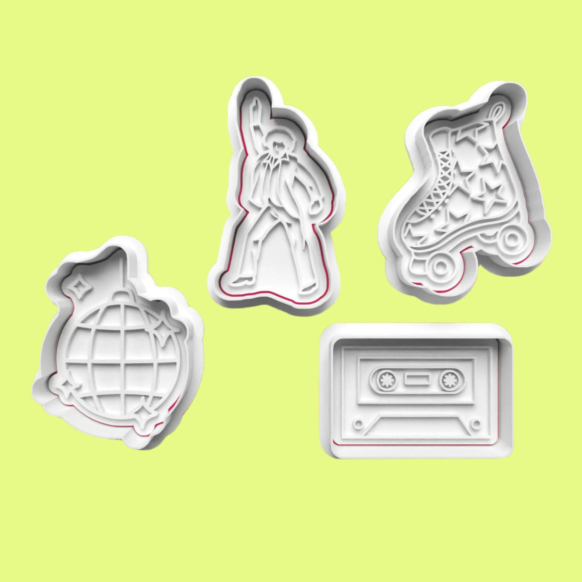 Saturday Night Fever Disco Cookie Cutter and Embosser Stamp Set in 7cm or 10cm sizes..