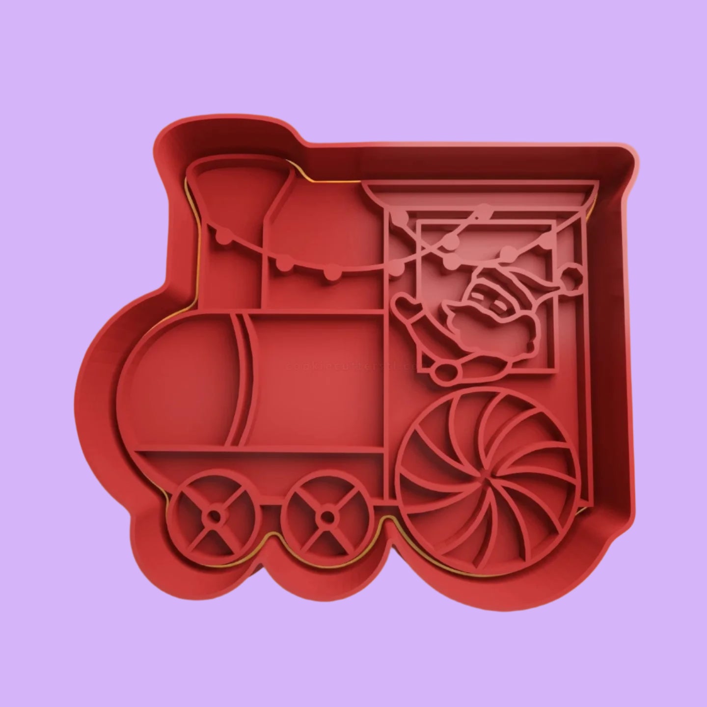 Father Christmas Train  Cookie Cutter and  Embosser Set