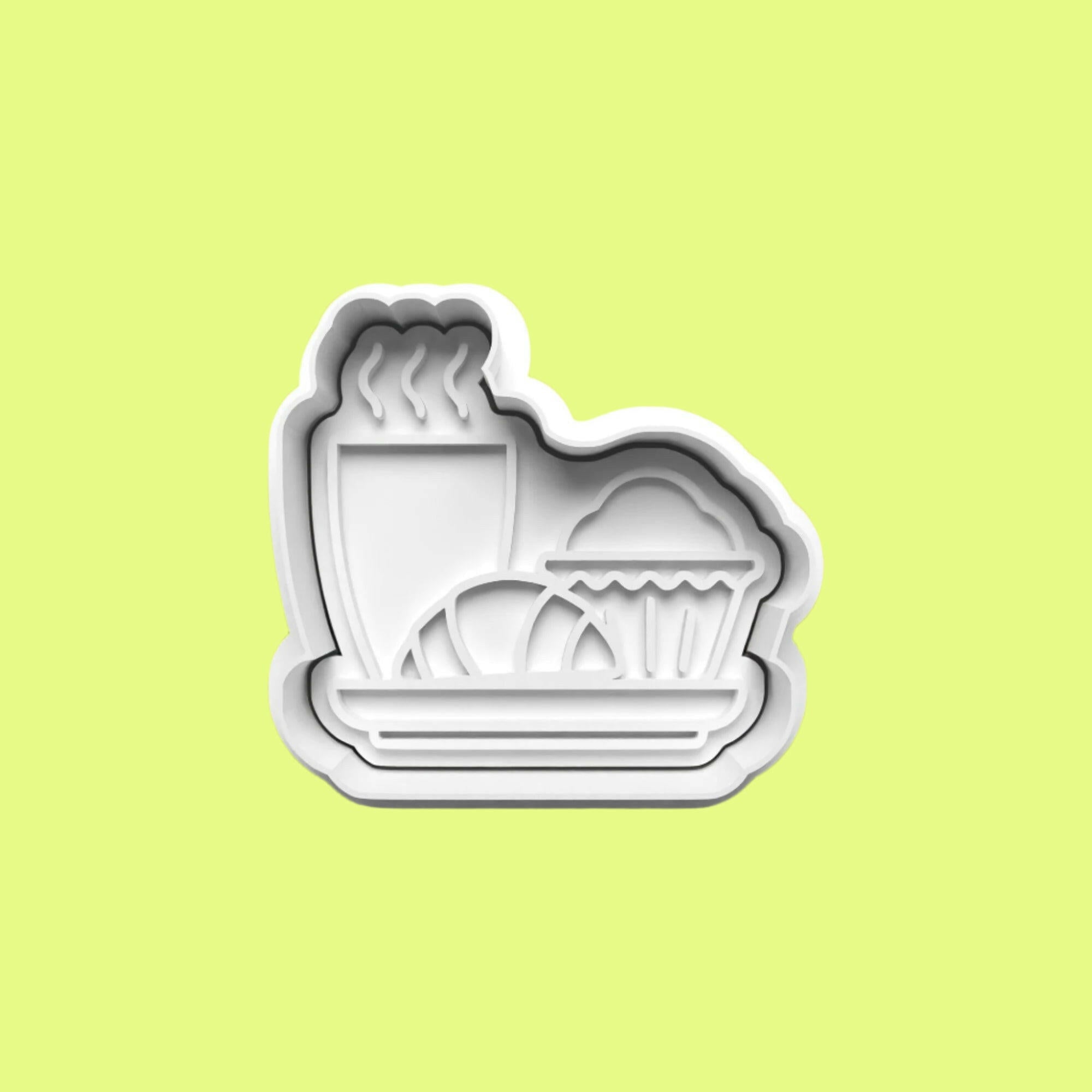 Breakfast-Themed Cookie Cutter Set – 4-Piece Morning Meal Baking Collection.