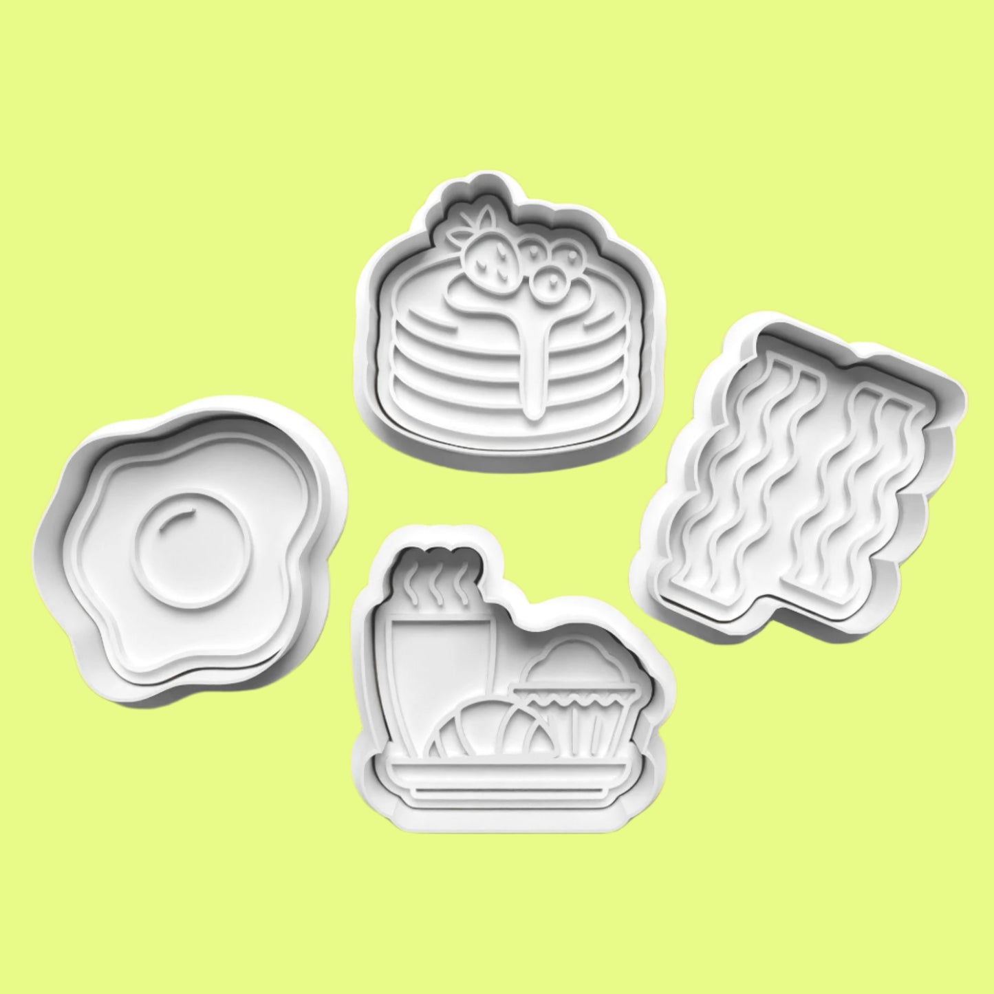 Breakfast-Themed Cookie Cutter Set – 4-Piece Morning Meal Baking Collection