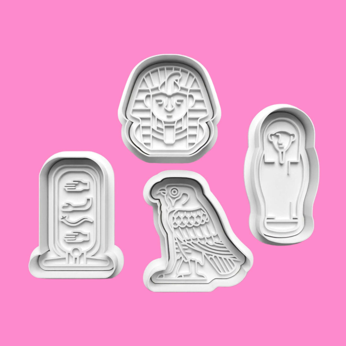 Egyptian Theme Set 2 Cookie Cutter and Embosser Stamp Set. Handmade gift item..