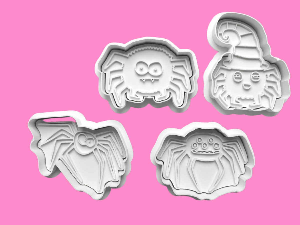 Halloween Spiders complete Cookie Cutter and Embosser Stamp Set..
