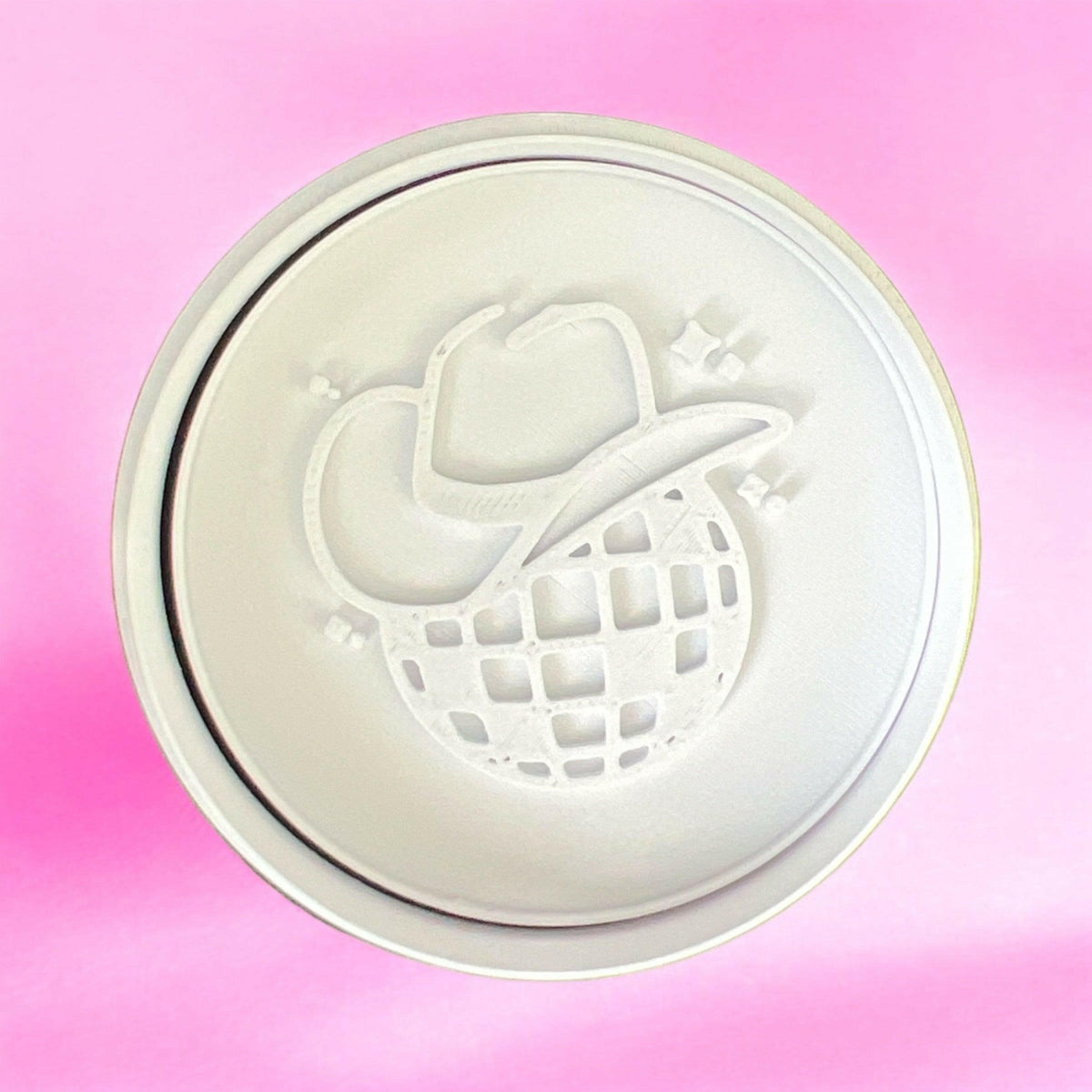 Disco Glitter Ball Cowboy Cookie Cutter and  Embosser Set.