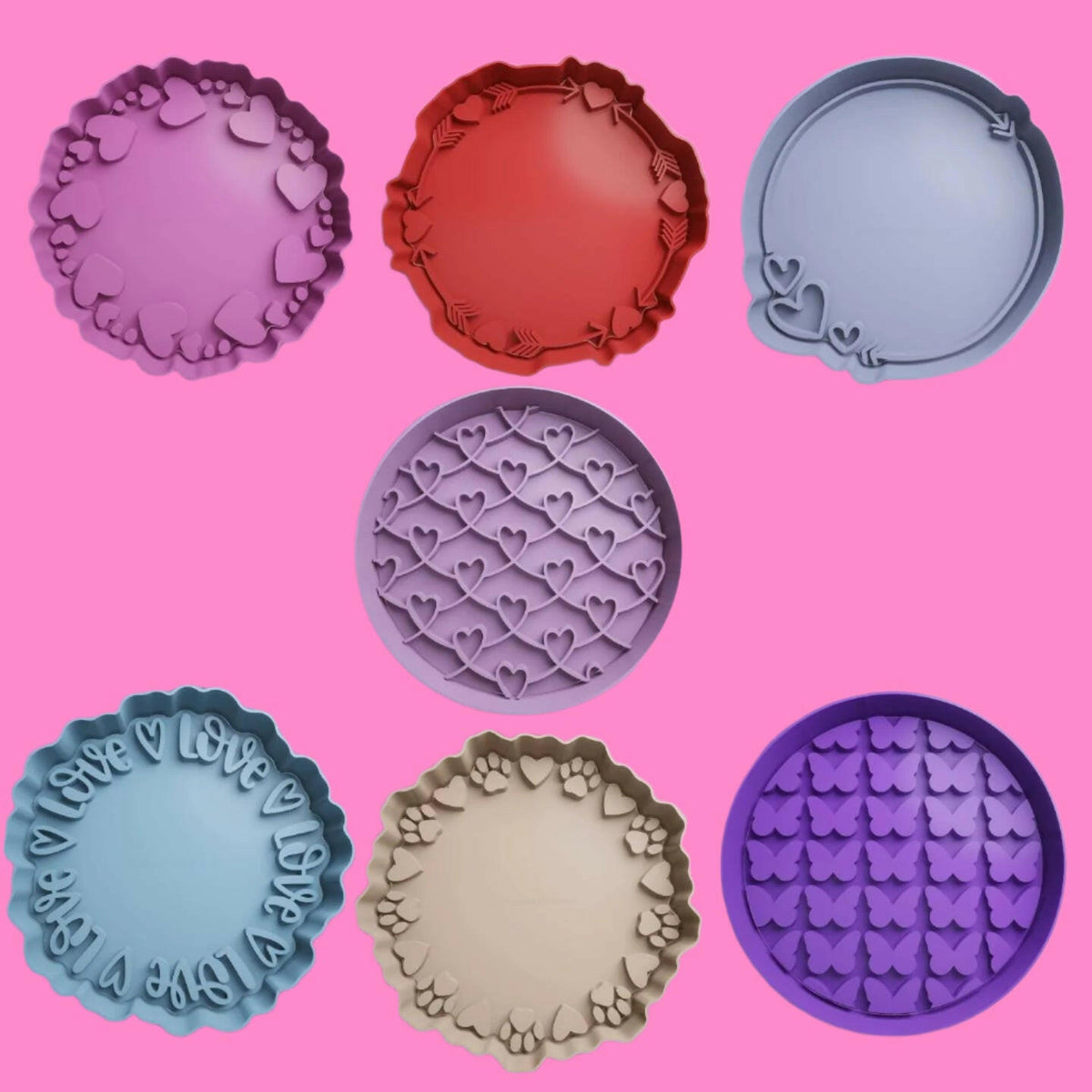 Round  Embosser and Cookie Cutter – Individual or 7 piece set Baking Tools.