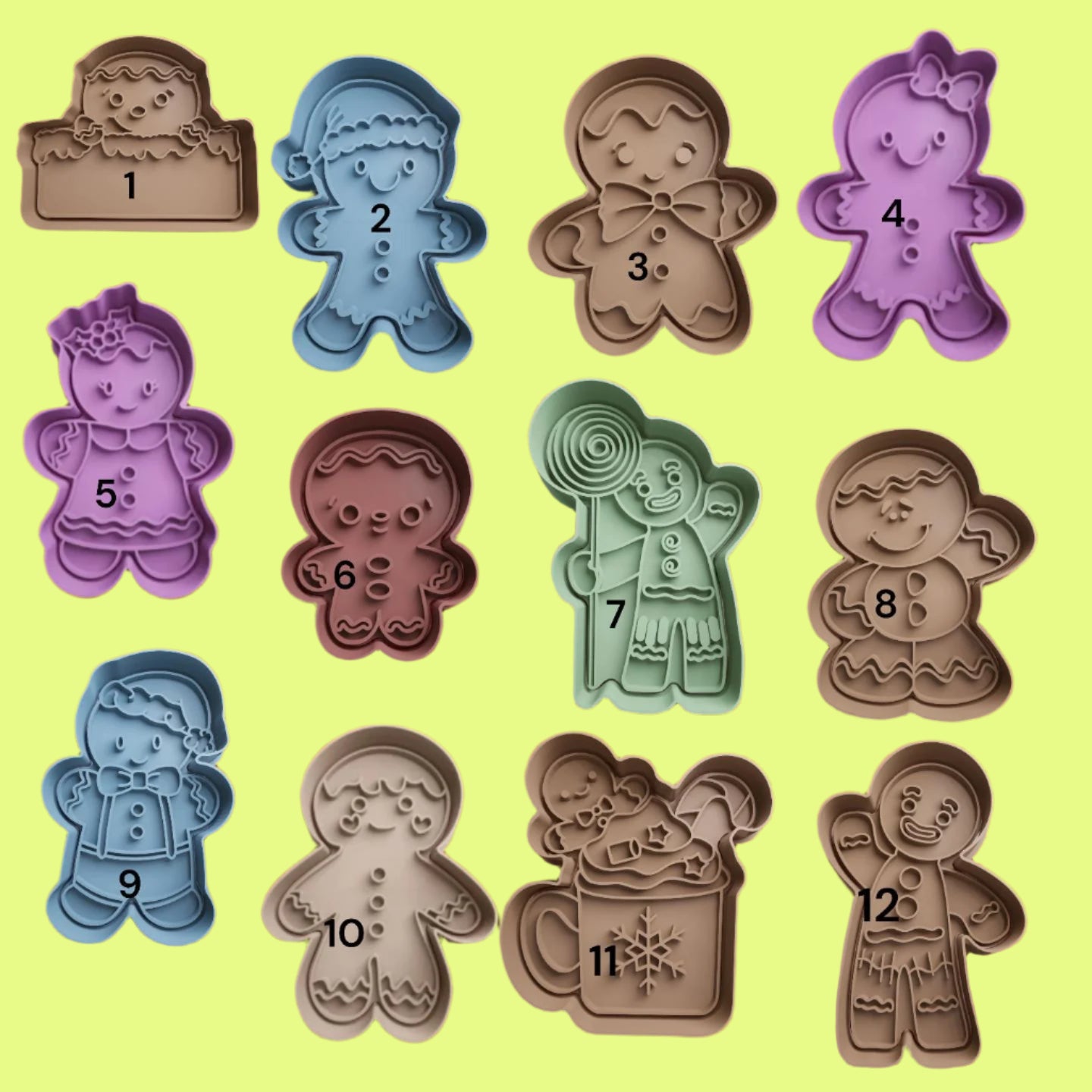 Various Style Gingerbread Man Lady Cookie Cutter and Embosser Stamp