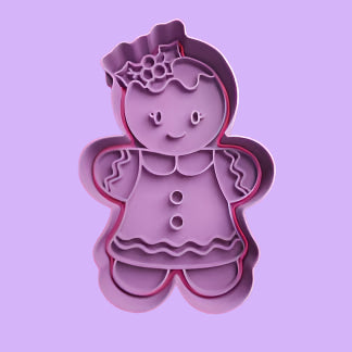 Various Style Gingerbread Man Lady Cookie Cutter and Embosser Stamp