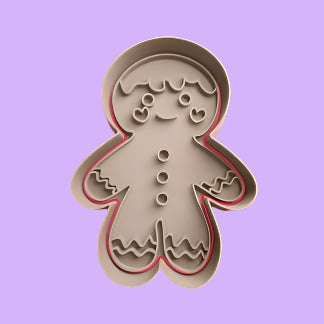 Various Style Gingerbread Man Lady Cookie Cutter and Embosser Stamp