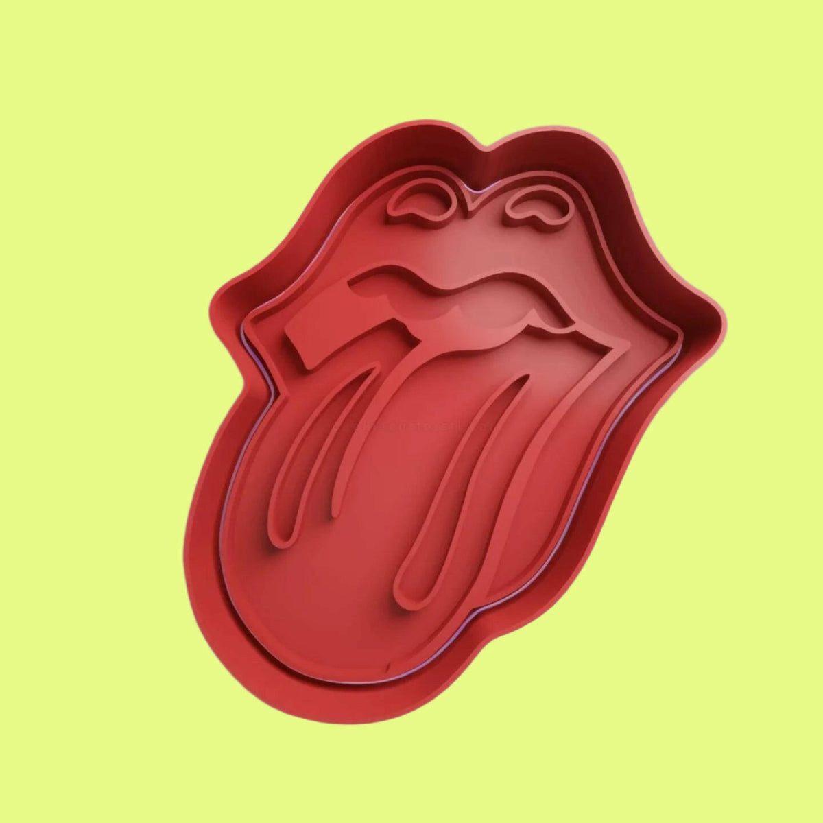 Lips Mouth Cookie Cutter and Embosser Stamp Set 8cm.