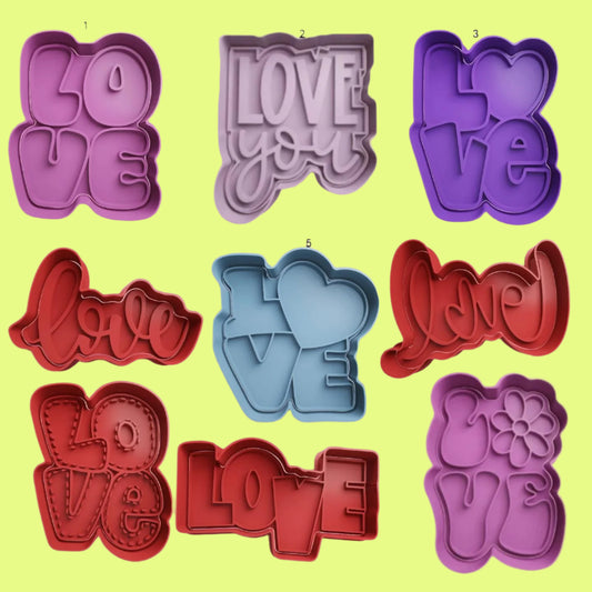 Various Style Love Design Cookie Cutter and Embosser Stamp