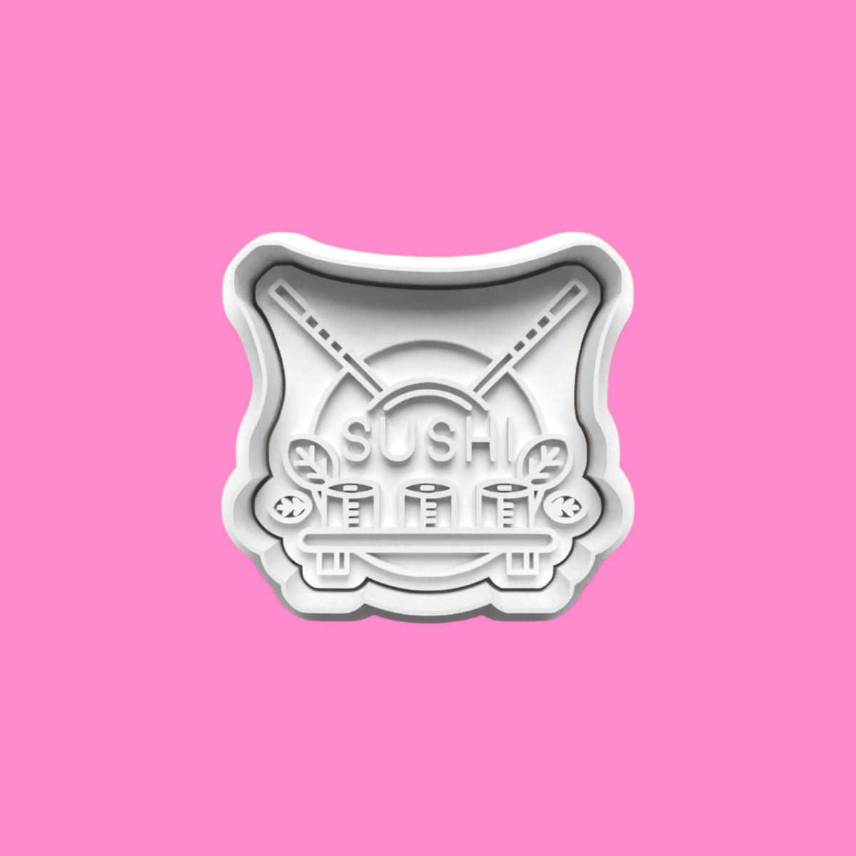 Sushi Cookie Cutter and Embosser Stamp Set in 7cm or 10cm sizes..
