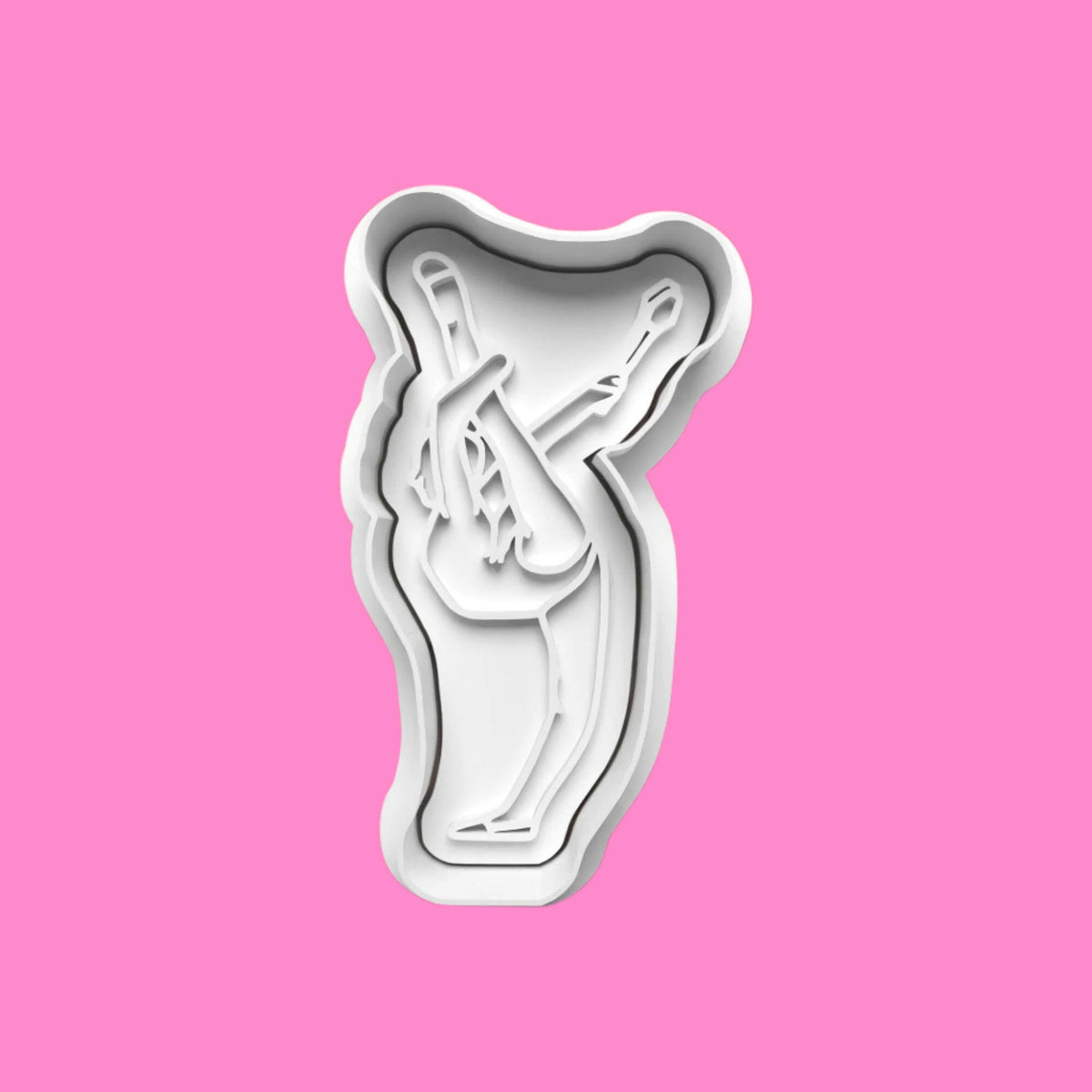 Gymnastics Cookie Cutter and Embosser Stamp Set in 7cm or 10cm sizes..