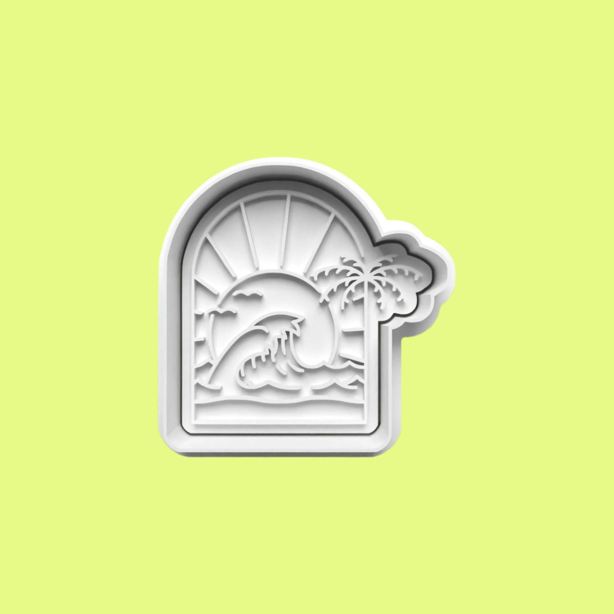 Beach-Themed Embosser and Cookie Cutter Set – Set of 4.