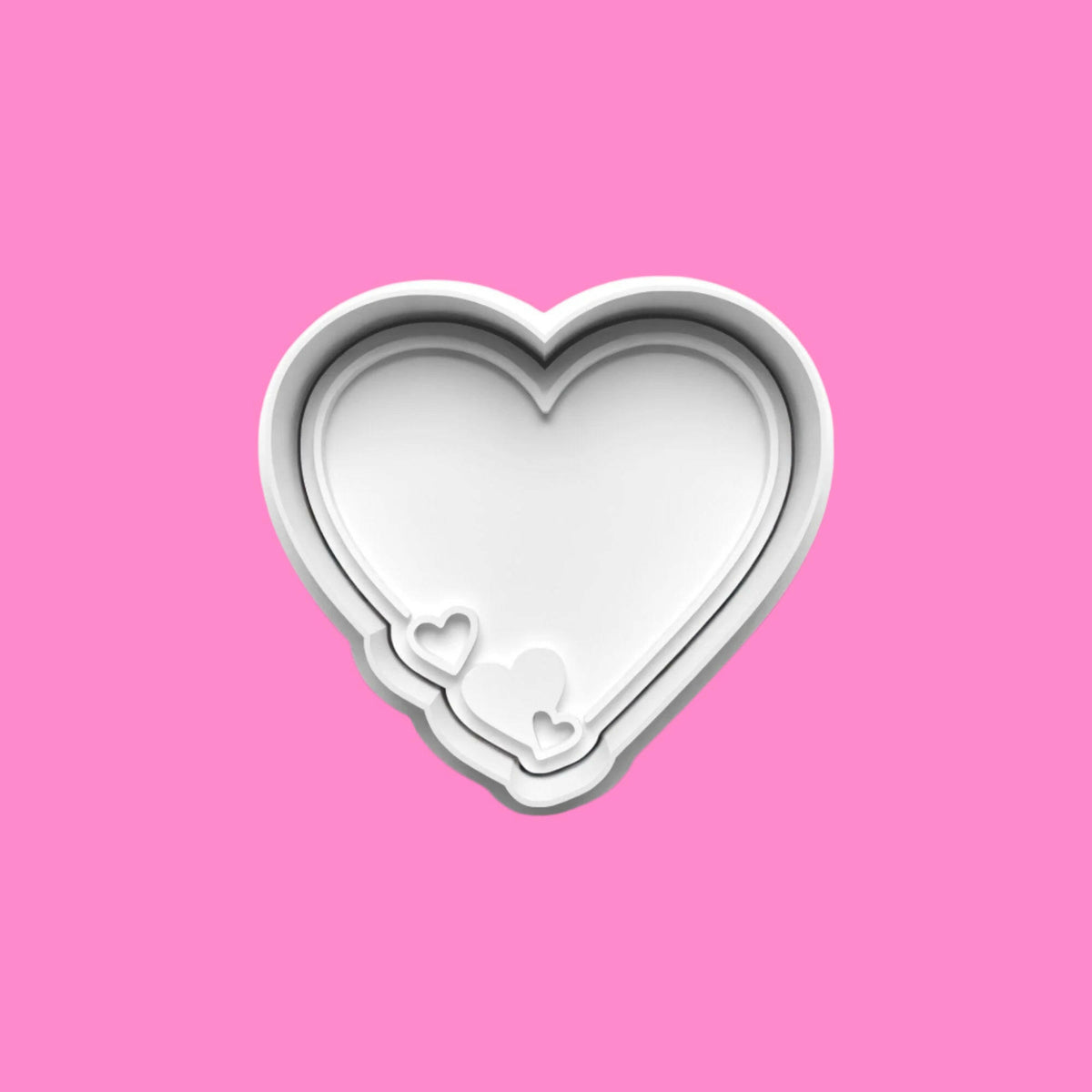 Love Heart Valentines Frames Theme Cookie Cutter and Embosser Stamp Set. Handmade gift item..
