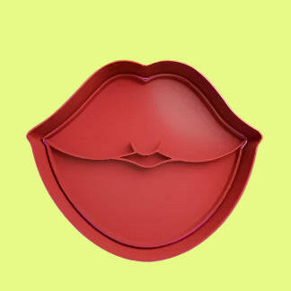 Lips Mouth Cookie Cutter and Embosser Stamp Set 8cm.