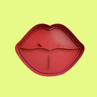Lips Mouth Cookie Cutter and Embosser Stamp Set 8cm.