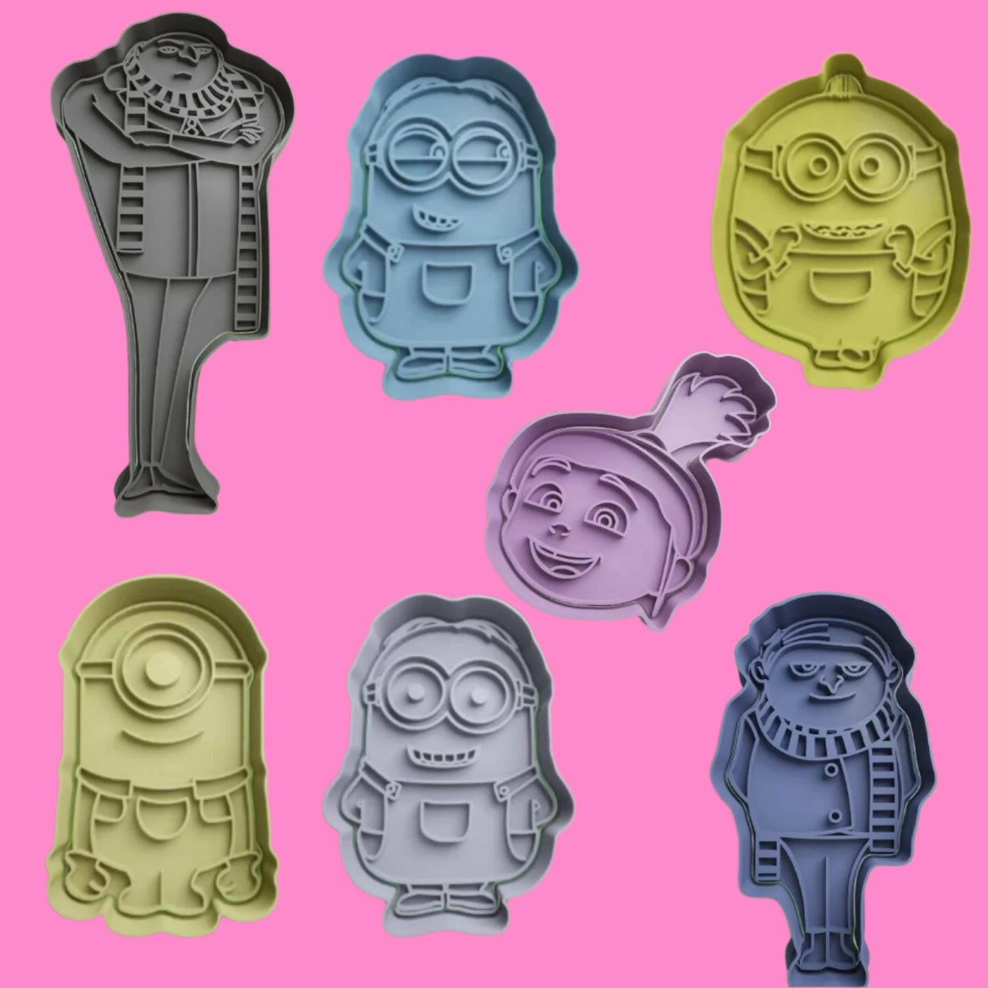 Despicable Me Cookie Cutter Set – 7-Piece Minion-Themed Baking Tools.