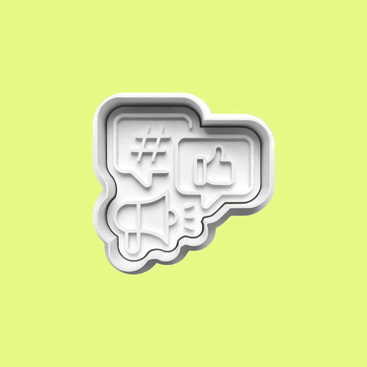 Social Media Cookie Cutter and Embosser Set of 4 in 7cm or 10cm sizes..