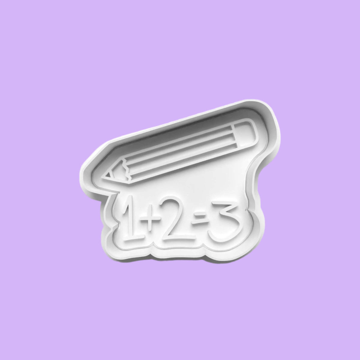 Back-to-School Embosser and Cookie Cutter Set – Paper Plane, Satchel, Numbers, Pencil Designs.