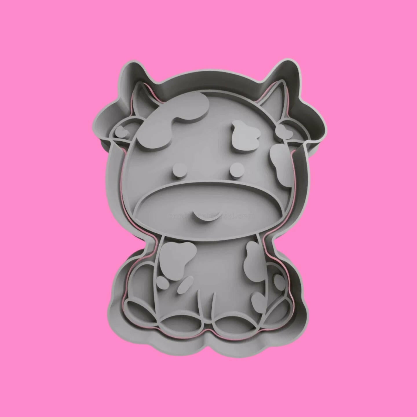 Cute Sitting Cow Cookie Cutter – Adorable Farm Animal Baking Tool.